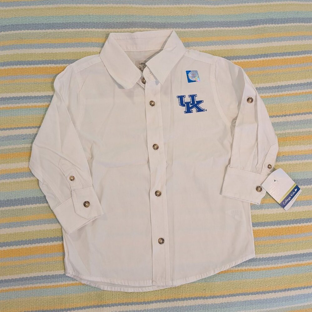 ⭐ NEW NWT Boy's College Kids. University of Kentucky button-down shirt 3T